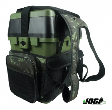 CAIXA DE PESCA MOCHILA BANQUETA FISHING BOX JOGÁ PESCA - CAMUFLADA