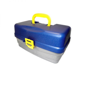 CAIXA ESTOJO MALETA DE PESCA HI - 3 BANDEJAS ARTICULADAS 36 X 21 X 18,5CM - AZUL