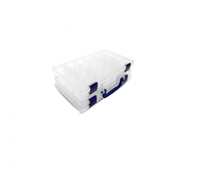 ESTOJO MALETA CASE PARA PESCA DUPLO HI ISCA ARTIFICIAL 16 X 27,5 X 8,5CM - 44 DIVISOES - GRANDE