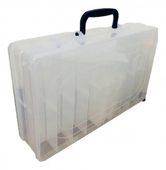 ESTOJO MALETA CASE PARA PESCA DUPLO HI ISCA ARTIFICIAL 35X22X8,3CM C/ 36 DIVISOES REMOVIVEIS