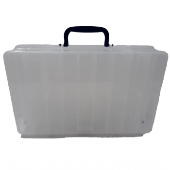 ESTOJO MALETA CASE PARA PESCA DUPLO HI ISCA ARTIFICIAL 35X22X8,3CM C/ 36 DIVISOES REMOVIVEIS