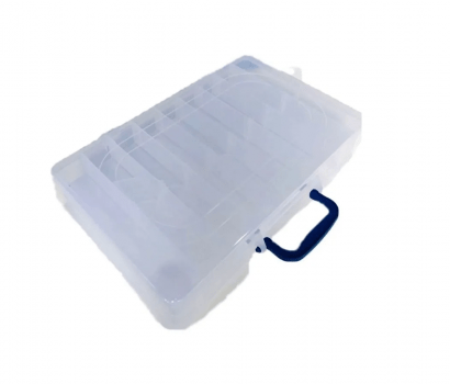 ESTOJO MALETA CASE PARA PESCA DUPLO HI ISCA ARTIFICIAL 35X22X8,3CM C/ 36 DIVISOES REMOVIVEIS