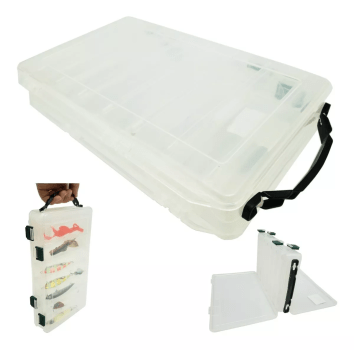 ESTOJO ORGANIZADOR MALETA P/ ISCA ARTIFICAL DUPLO - JOGA BAIT BOX HS326 - 14 DIVISOES