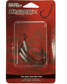 ANZOL OFFSET EWG LASTREADO MONSTER 3X 4/0 2,5G - 3UNIDADES