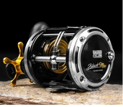 Carretilha De Pesca Marine Sports Black Max 30  7rol 4.3:1 - Pesca Media/Pesada