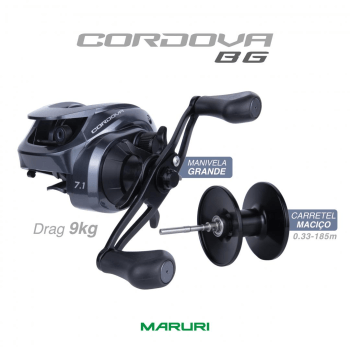 CARRETILHA DE PESCA MARURI CORDOVA BG - 10 ROLAMENTOS - DRAG:9KG - 7.1:1