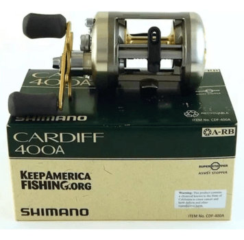 CARRETILHA DE PESCA SHIMANO CARDIFF 400/401A - 5 ROLAMENTOS - DRAG:5KG - REC.:5.2.1 - PESCA PESADA