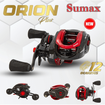 Carretilha De Pesca Sumax Orion Plus 12000 - 12 Rolamentos - Drag: 5,9Kg - Rec. 8.1:1