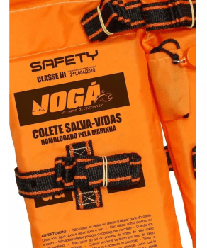 COLETE SALVA VIDAS JOGÁ C3 SAFETY HOMOLOGADO SUPORTA ATE 25KG LARANJA