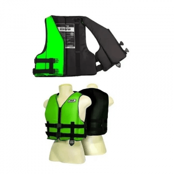 Colete Salva Vidas Wave Jogá Adulto 70kg A 130kg - Verde Fluor- Flutuação Reforçado