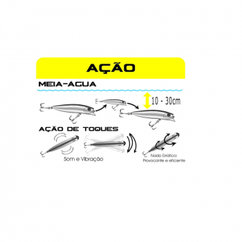 ISCA ARTIFICIAL MEIA AGUA MARINE SPORTS BRAVA 110 - 11CM - 14,4G