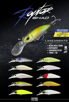 ISCA ARTIFICIAL MEIA AGUA MARINE SPORTS RAPTOR SHAD 70 - 7CM - 8G