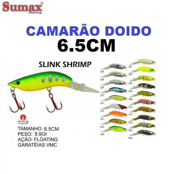 ISCA ARTIFICIAL MEIA AGUA SUMAX CAMARAO DOIDO SLINKY SHRIMP 65 - 6.5CM - 9.9GR