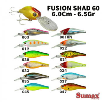 ISCA ARTIFICIAL MEIA AGUA SUMAX FUSION SHAD 60 - 6.0CM - 6.5GR