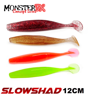 ISCA ARTIFICIAL SOFT SLOW SHAD MONSTER 3X - 12 CM - C/3 UNIDADES