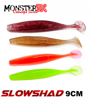 ISCA ARTIFICIAL SOFT SLOW SHAD MONSTER 3X - 9 CM - C/3 UNIDADES