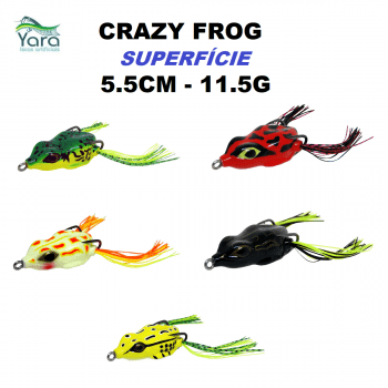 Isca Artificial Yara Crazy Frog Sapo 5,5cm 11.5g - Varias Cores - Traíra - Tucunaré