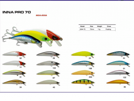 KIT DE 3 ISCAS MARINE SPORTS INNA 70 - 7CM - 11G - MEIA AGUA