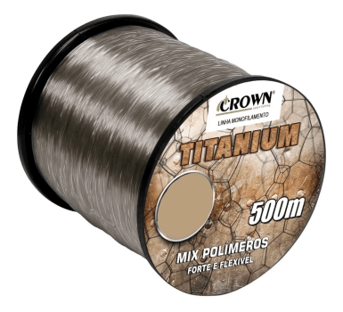 LINHA DE PESCA MONOFILAMENTO CROWN TITANIUM (NYLON) 0,82MM 500MTR - 36,28KG