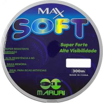 LINHA DE PESCA MONOFILAMENTO MARURI MAX SOFT 0.203 AZUL - 7,8LB - 300M