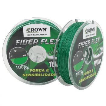 LINHA DE PESCA MULTIFILAMENTO CROWN FIBER FLEX 0,18MM - 20LB - 100MTR