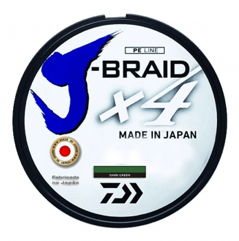 Linha de Pesca Multifilamento Daiwa J-Braid X4U - 20lbs - 0.21mm - 135m - Verde