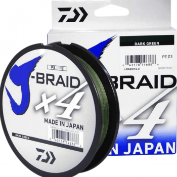 Linha de Pesca Multifilamento Daiwa J-Braid X4U - 20lbs - 0.21mm - 135m - Verde