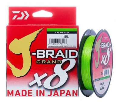 Linha de Pesca Multifilamento Daiwa J-Braid X8 Verde Limao - 15lbs - 0.19mm - 135m