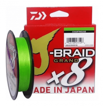 Linha de Pesca Multifilamento Daiwa J-Braid X8 Verde Limao - 15lbs - 0.19mm - 135m