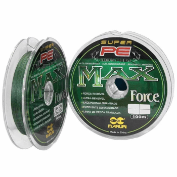 LINHA DE PESCA MULTIFILAMENTO MARURI MAX FORCE 4X VERDE 0.20MM - 25LB(11,4KG) - 100M