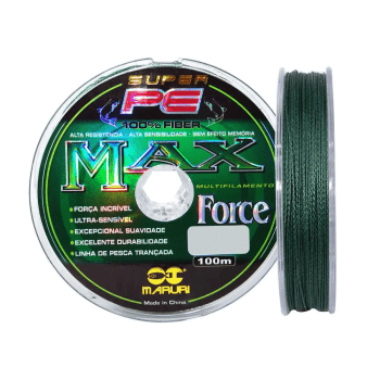 LINHA DE PESCA MULTIFILAMENTO MARURI MAX FORCE 4X VERDE 0.20MM - 25LB(11,4KG) - 100M