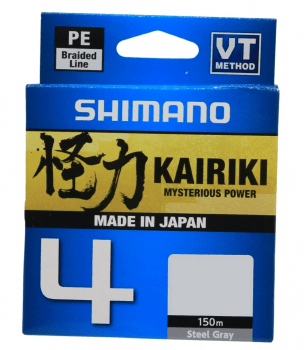 LINHA DE PESCA MULTIFILAMENTO SHIMANO KAIRIKI 4 LDM54TE 25LB (0.215MM) X 150M CINZA