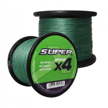 Linha Multifilamento Marine Sports X4 Super Braid Green 0,24mm - 13KG - 30lbs 500m