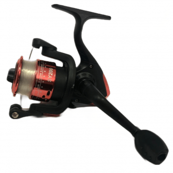 Kit de 2 Molinetes De Pesca Ultra Light Taue Sy200 Vermelho - 3 Rolamentos Com Linha