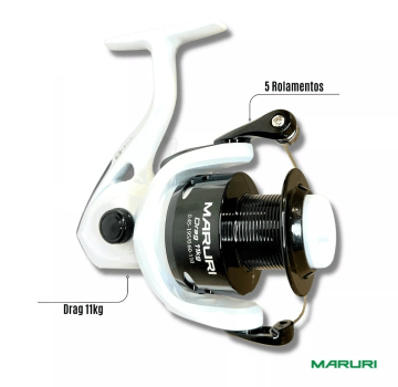 Molinete De Pesca Maruri Omega 6000 CB - 5 Rolamentos - 5.1:1 - Drag: 11kg - Pesca Grande Porte