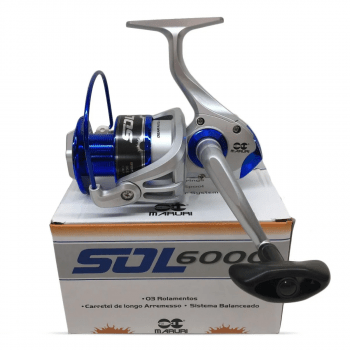 MOLINETE DE PESCA MARURI SOL 6000 - 3 ROLAMENTOS - DRAG:11KG - 4.7:1 - GRANDE