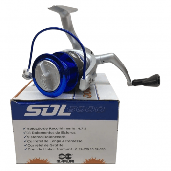 MOLINETE DE PESCA MARURI SOL 6000 - 3 ROLAMENTOS - DRAG:11KG - 4.7:1 - GRANDE