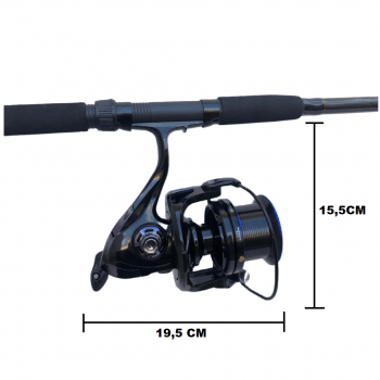 Molinete de Pesca Praia TP 9000 -14 Rolamentos - Drag:22kg - Carretel Alumino - C/ Carretel Extra