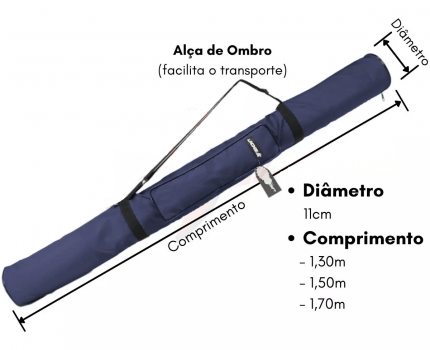 BOLSA PORTA VARAS JOGÁ COM ALÇA E BOLSO LATERAL 1,50MT (AZUL)