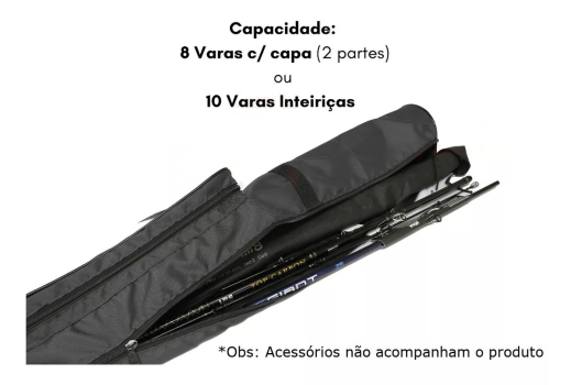 BOLSA PORTA VARAS JOGÁ COM ALÇA E BOLSO LATERAL 2,15MT (PRETO) - REFORÇADO