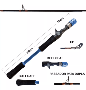 VARA PARA CARRETILHA ALTO MAR EVA 1,60M 10-25LBS MIX CARBON - 2 PARTES