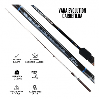 Vara Para Carretilha Marine Sports Evolution G3 Evg-C601m 1,83m - 10-20lbs - Inteiriça