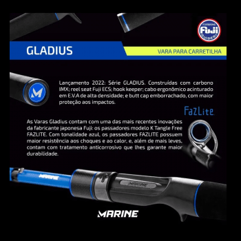 VARA PARA CARRETILHA MARINE SPORTS GLADIUS GL-581 MLM 1,73M 10-14LB