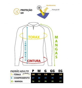 CAMISETA CAMISA DE PESCA KING BRASIL PROTEÇÃO UV-A e UV-B  50+ COR KFF668 - SECAGEM RAPIDA