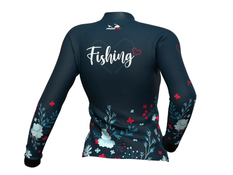 CAMISETA CAMISA DE PESCA PRESA BABY LOOK PV 08 FLORES - PROTECAO UV 30+