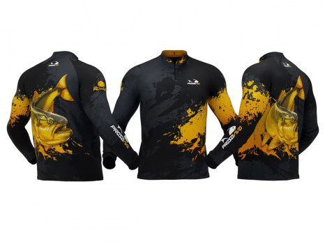 CAMISETA CAMISA DE PESCA PRESA VIVA DOURADO 06 - PROTECAO UV 30+