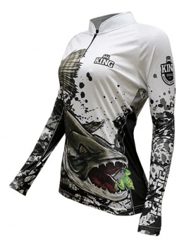 CAMISETA CAMISA PESCA FEMININA PROTECAO SOLAR UV50+ KING BRASIL - KFF657 - SECAGEM RAPIDA