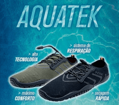 Tenis sapatilha aquatek nautika trilha hibrida pesca caminhada camping