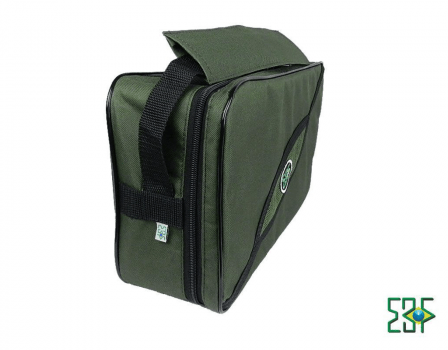 BOLSA PORTA CARRETILHAS OU MOLINETE - 10 ESPAÇOS AJUSTAVEIS VERDE