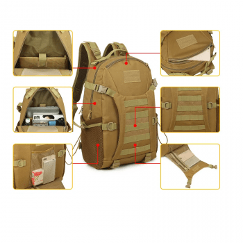 MOCHILA TATICA MILITAR CAMPING REFORÇADA C3 WIND - 35L OXFORD 600D - RESISTENTE A AGUA